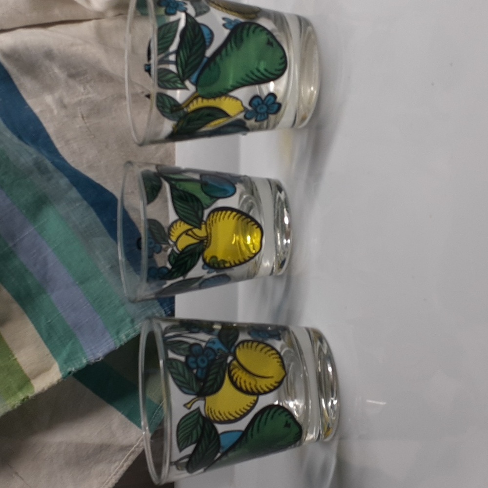 Vintage Fruit Glasses (3)